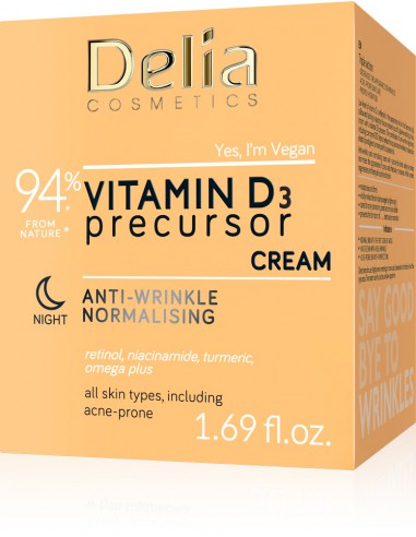 Przeciwzmarszczkowy krem normalizujący na noc Vitamin D3 Precursor